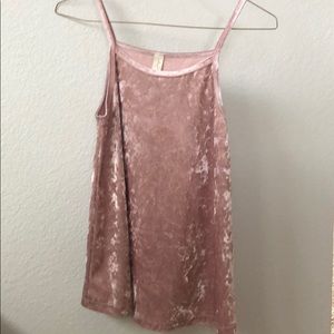 Pink velour swing cami